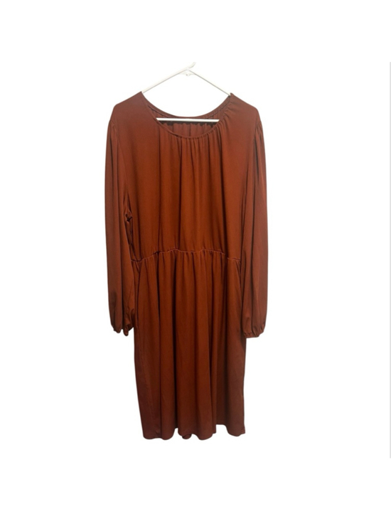 SHEIN Dresses & Skirts - Women's SHEIN Plus Rust/Burnt Orange Ribbed Long Sleeve Dress 4X